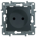 Розетка одноместная Etika без заземления винтовое антрацит 672634 Legrand
