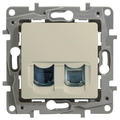 Розетка RJ11+RJ45 телефонная+компьютерная Etika cat.5e UTP бежевый 672352 Legrand