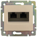 Розетка RJ45+RJ45 компьютерная Valena скрытой установки IP20 UTP cat. 5е бежевый 774131 Legrand