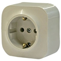 Розетка одноместная 2К+З немецкий стандарт 16А без шторок открытой установки бежевый Quteo 782241 Legrand
