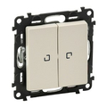 Выключатель двухклавишный Valena LIFE скрытой установки 10А 250В с подсветкой с лицевой панелью слоновая кость 752528 Legrand