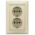 Розетка двухместная Valena скрытой установки с заземлением без шторок 16А бежевый 774370 Legrand