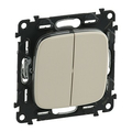 Переключатель двухклавишный Valena ALLURE скрытой установки 10А 250В с лицевой панелью безвинтовые зажимы слоновая кость 752808 Legrand