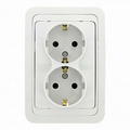 Лондон Розетка 2-местная с заземлением 16А белая EER16-128-10 EKF Proxima