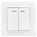 Выключатель двухклавишный Минск скрытой установки с индикацией 10А белый ERV10-123-10 EKF
