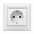 Розетка одноместная Valena скрытой установки с заземлением со шторками 16А белый 774421 Legrand