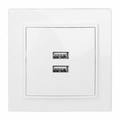 Розетка 2 USB Минск скрытой установки 2,1А+2,1А в сборе белый ERR-2 USB-100 EKF Розетка 2 USB Минск скрытой установки 2,1А+2,1А в сборе белый ERR-2 USB-100 EKF