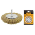 Кордщетка для дрели 50мм дискообразная мягкая с хвостовиком 6мм INGCO WB40501