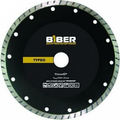 Диск алмазный . ТУРБО сух. /вл. рез. бет/кирп/гран/мрам/кам. 230мм (БИБЕР 70256)