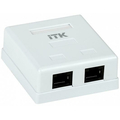 IEK ITK Настенная информационная розетка RJ45, кат.5E UTP 2 порта CS2-1C5EU-22