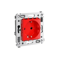 Розетка в стену Avanti скрытой установки 2P+E с заземлением со шторками 16А Красный квадрат 4401003 DKC