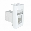 Розетка RJ45 компьютерная модульная Avanti 1 модуль в кабель-канал категория 5e Белое облако 4400461 DKC Розетка RJ45 компьютерная модульная Avanti 1 модуль в кабель-канал категория 5e Белое облако 4400461 DKC