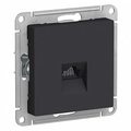 Розетка RJ45 компьютерная Atlasdesign скрытой установки cat. 5Е механизм карбон ATN001083 Schneider Electric