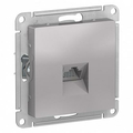 Розетка RJ45 компьютерная Atlasdesign скрытой установки cat. 5Е механизм алюминий ATN000383 Schneider Electric