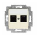 Розетка RJ45+RJ45 компьютерная Levit скрытой установки кат. 5e механизм с накладкой слоновая кость 2CHH295118A6017 ABB Розетка RJ45+RJ45 компьютерная Levit скрытой установки кат. 5e механизм с накладкой слоновая кость 2CHH295118A6017 ABB