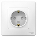 Розетка одинарная BLANCA скрытой установки с заземлением со шторками 16А 250В в сборе белый BLNRS001111 Schneider Electric