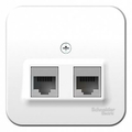 Розетка RJ45+RJ45 компьютерная BLANCA открытой установки кат.5e с изолирующей пластиной в сборе белый BLNIA045451 Schneider Electric