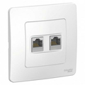 Розетка RJ45+RJ45 компьютерная BLANCA скрытой установки кат.5e в сборе белый BLNIS045451 Schneider Electric Розетка RJ45+RJ45 компьютерная BLANCA скрытой установки кат.5e в сборе белый BLNIS045451 Schneider Electric