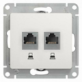 Розетка RJ45+RJ45 компьютерная GLOSSA скрытой установки кат. 5е механизм белый GSL000185KK Schneider Electric Розетка RJ45+RJ45 компьютерная GLOSSA скрытой установки кат. 5е механизм белый GSL000185KK Schneider Electric