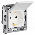 Розетка в стену Avanti скрытой установки IP41 2P+E с заземлением со шторками 16А с крышкой Белое облако 4400013 DKC Розетка в стену Avanti скрытой установки IP41 2P+E с заземлением со шторками 16А с крышкой Белое облако 4400013 DKC