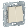 Переключатель двухклавишный Unica New NU521544 Schneider Electric Переключатель двухклавишный Unica New NU521544 Schneider Electric