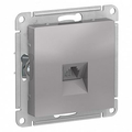 Розетка RJ11 телефонная Atlasdesign скрытой установки механизм алюминий ATN000381 Schneider Electric Розетка RJ11 телефонная Atlasdesign скрытой установки механизм алюминий ATN000381 Schneider Electric