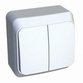 Выключатель двухклавишный ЭТЮД открытой установки BA10-002B Schneider Electric Выключатель двухклавишный ЭТЮД открытой установки BA10-002B Schneider Electric
