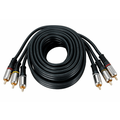 Шнур Rexant 3 RCA - 3 RCA, 1.5 м, черный