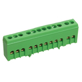 Шина "PE" (земля) 12 отверстий 6х9 мм на DIN-рейку в корпусном изоляторе (зеленый) YNN10-69-12KD-K06 IEK