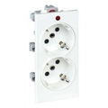 Розетка двойная Connect с ЗК Schuko, белый 16А CIMA-модуль 52x108 мм. S1-9 Simon