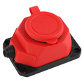 Колодка каучуковая с заземлением 1 гнездо красная 16A K-1e-RED-IP44 Б0044550 ЭРА