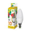 Лампа светодиодная 10 Вт E14 C37 3000К 900Лм матовая 230В свеча 4690612015507 ASD
