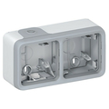 Legrand Коробка наружная двухпостовая IP55, горизонтальная, цвет серый (69672)