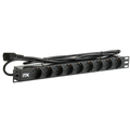 Блок розеток ITK PDU 9 розеток шнур 2 метравилка IEC 320 C14, профиль из ПВХ, черный ITK PH22-9D2-P