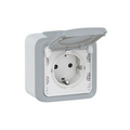 Legrand PLEXO Розетка с заземлением наружная винтовые зажимы серая IP55 (69733)