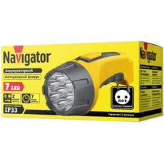 Фонарь Navigator 94 952 NPT-CP04-ACCU Пласт. 7LED, прям. зар-ка, акк.4В, 700мАч.