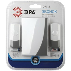 Звонок ЭРА C91-2 беспроводной, две кнопки (нов.упак)