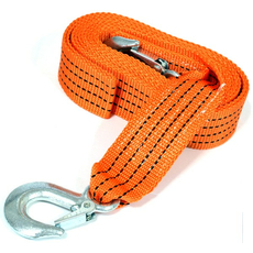 Трос буксировочный 5т 4м лента с крюками Tiger Shark