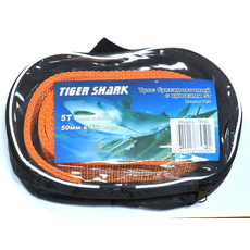 Трос буксировочный 5т 4м лента с крюками Tiger Shark
