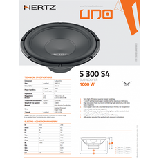 Сабвуфер Hertz UNO S 300 S4 Subwoofer