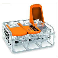 Клемма для 3 проводников универсальная с рычагом, прозрачная 0,5 - 6,0 мм. (30 шт) 221-613 WAGO