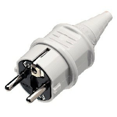 Вилка силовая 16/230/2 кабельная SCHUKO IP44 10749 серый Mennekes