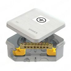 Коробка уравнивания потенциалов открытой установки 100х100х50мм IP55 с шиной 6х9 63А до 10м2 GE41361 Greenel