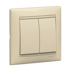 Переключатель двухклавишный Valena скрытой установки IP20 . проходной (сх.6+6) бежевый 774308 Legrand
