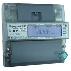 Счетчик электроэнергии трехфазный многотарифный (2 тарифа)"Меркурий-236АRТ-03 PQRS, 5(10)А 3*230/400, DIN,оптопорт, RS485 Инкотекс