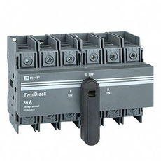 Рубильник 80A 3P реверсивный c рукояткой для прямой установки TwinBlock tb-s-80-3p-rev EKF