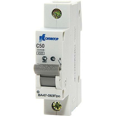 Выключатель автоматически ВА47-063, 1P, 1A, Icu-4,5kA, х-ка С Контактор