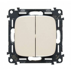 Выключатель двухклавишный Valena ALLURE скрытой установки 10А 250В с лицевой панелью безвинтовые зажимы слоновая кость 752805 Legrand