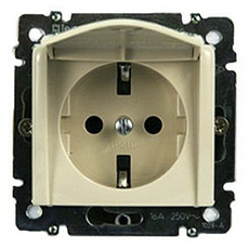 Розетка одноместная Valena скрытой установки с заземлением 16А бежевый 774322 Legrand