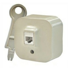 Розетка телефонная RJ11 4 контакта открытой установки бежевый Quteo 782244 Legrand